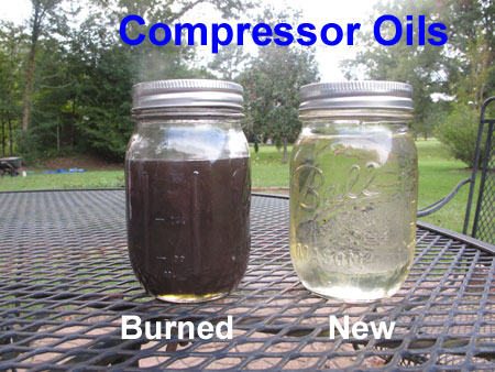 Comparison of Burned and New Compressor Oil.