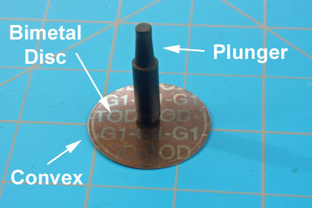 Thermostat Convex Bimetal Disc and Plunger
