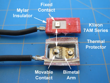 Interior of Klixon Series 7AM Thermal Protector