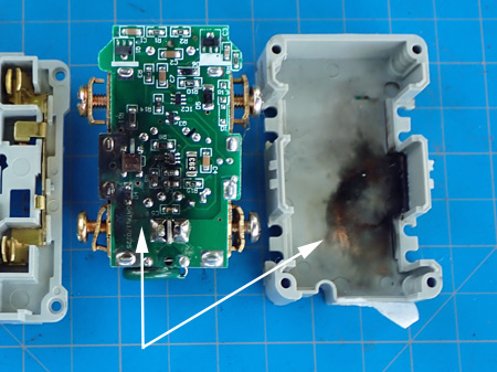 Lightning Damage ro Surface Mount PCB of a GFCI Receptacle