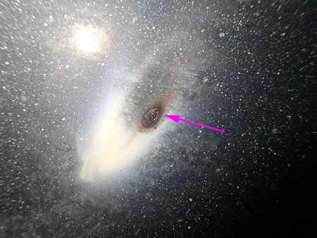 Close Up of Arcing Hole at the Top of Oven Body